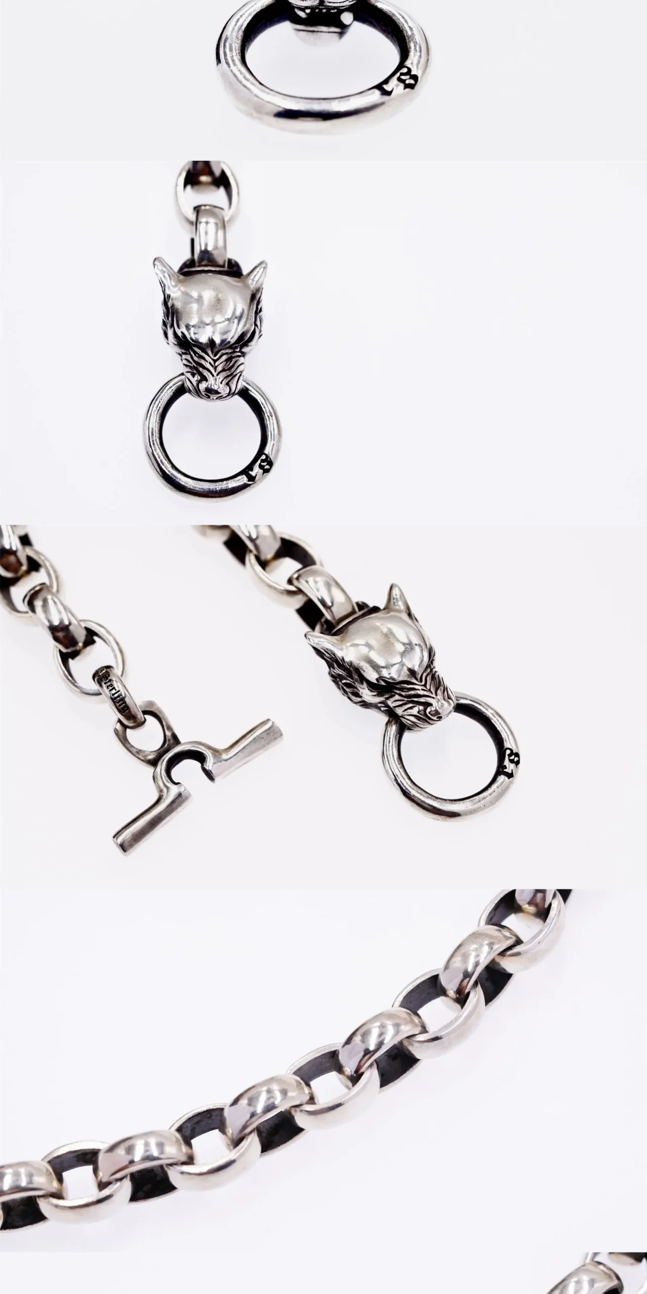 Raven Studio (Silver Jewelry) – Original Exclusive Design Wolf Head Bracelet Sterling Silver Artisan Bracelet | Original Design - Image 3