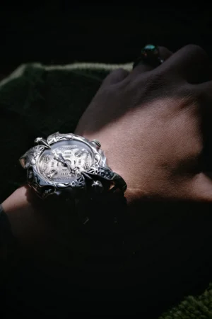 Alternative view of Raven Studio – Raven Symbiote Handmade Solid Silver Watch Original Sterling Silver Luxury Timepiece