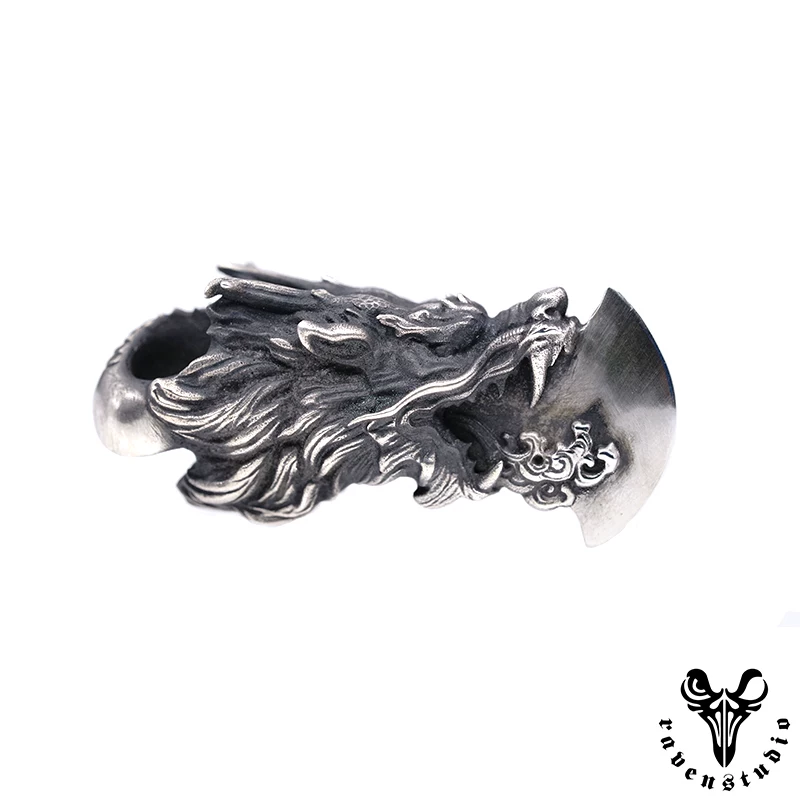 Raven Studio (silver jewelry) - Original Exclusive Design Chinese Style "Dragon Soul" Dragon Axe Pendant Original - Image 4