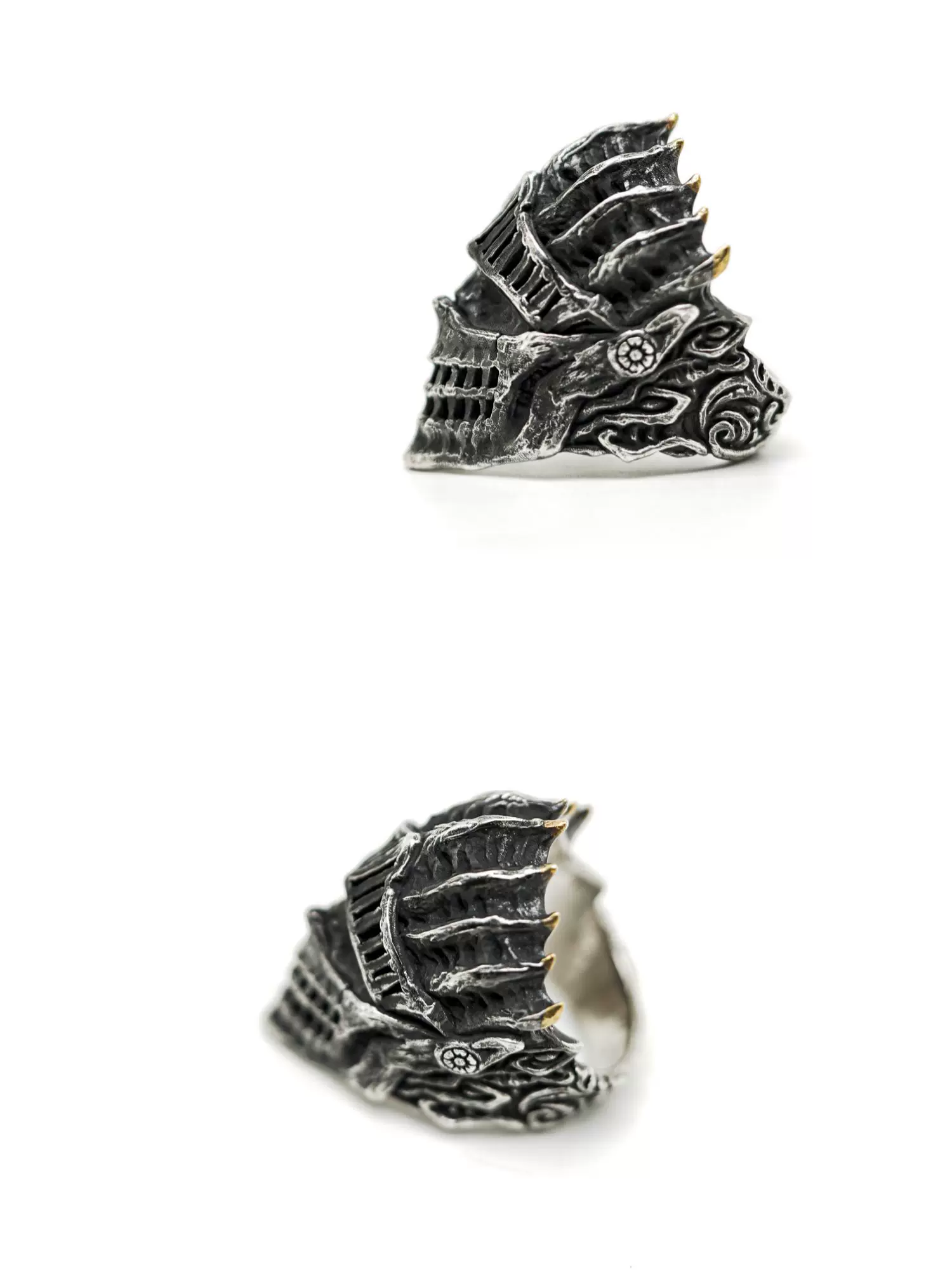 Raven Studio – Dark Gothic “Lord of Cinder” Ring 925 Sterling Silver Handcrafted Statement Ring - Image 6