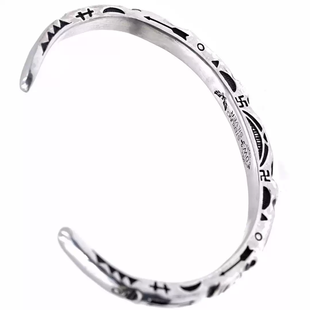 Raven Studio (silver jewelry) - Original Design Native American Style Imprint Bracelet Original - Image 6