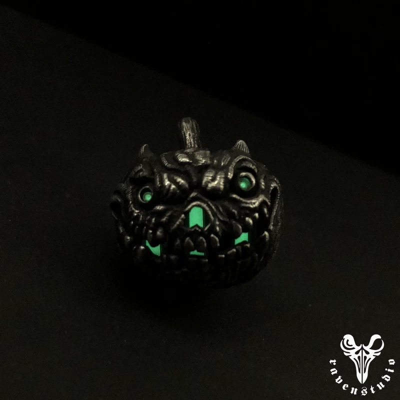 Raven Studio (silver jewelry) - Halloween Exclusive Jack-o'-lantern Pendant Original - Image 6