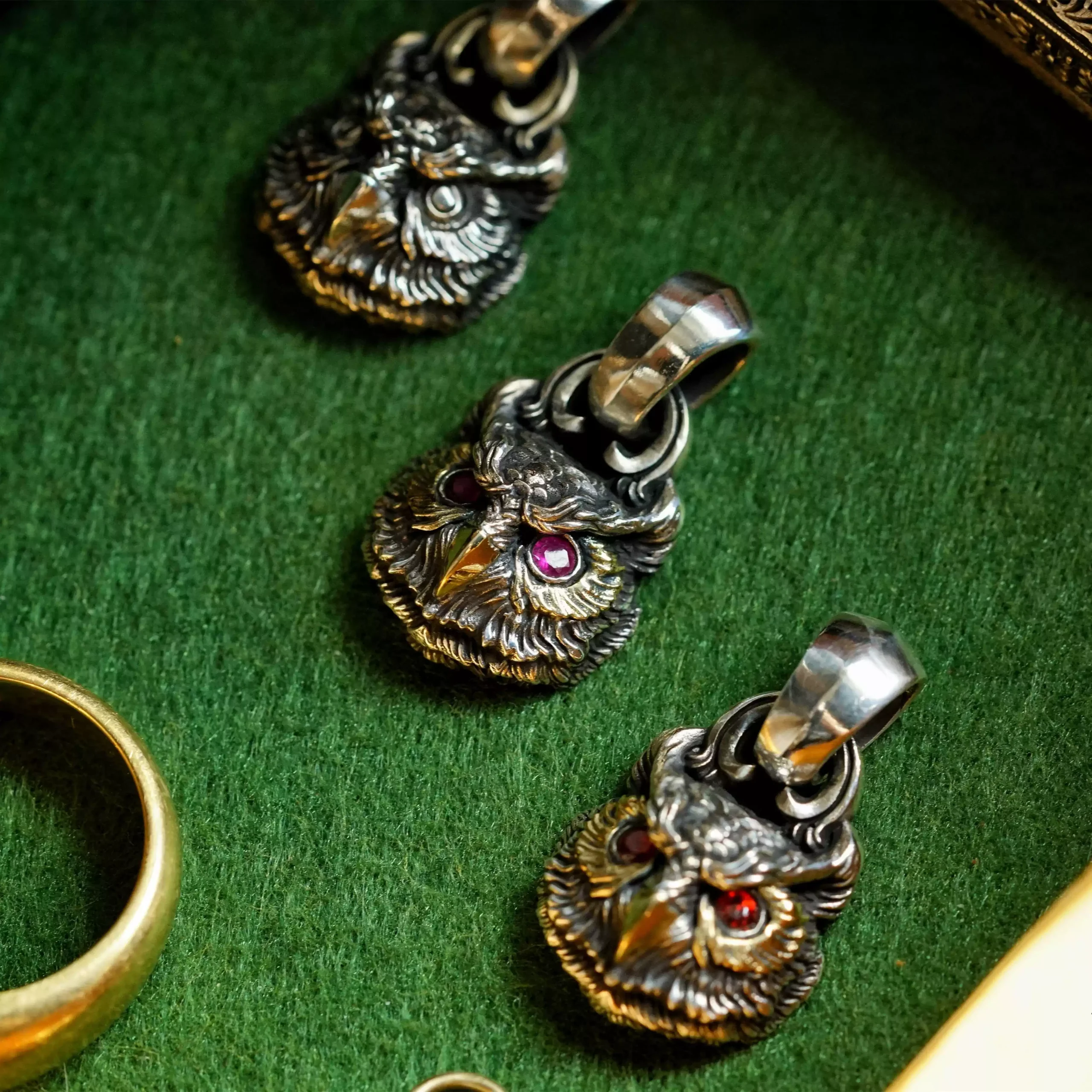 Raven Studio (silver jewelry) - Original Guardian Series Original Owl Pendant - Image 5