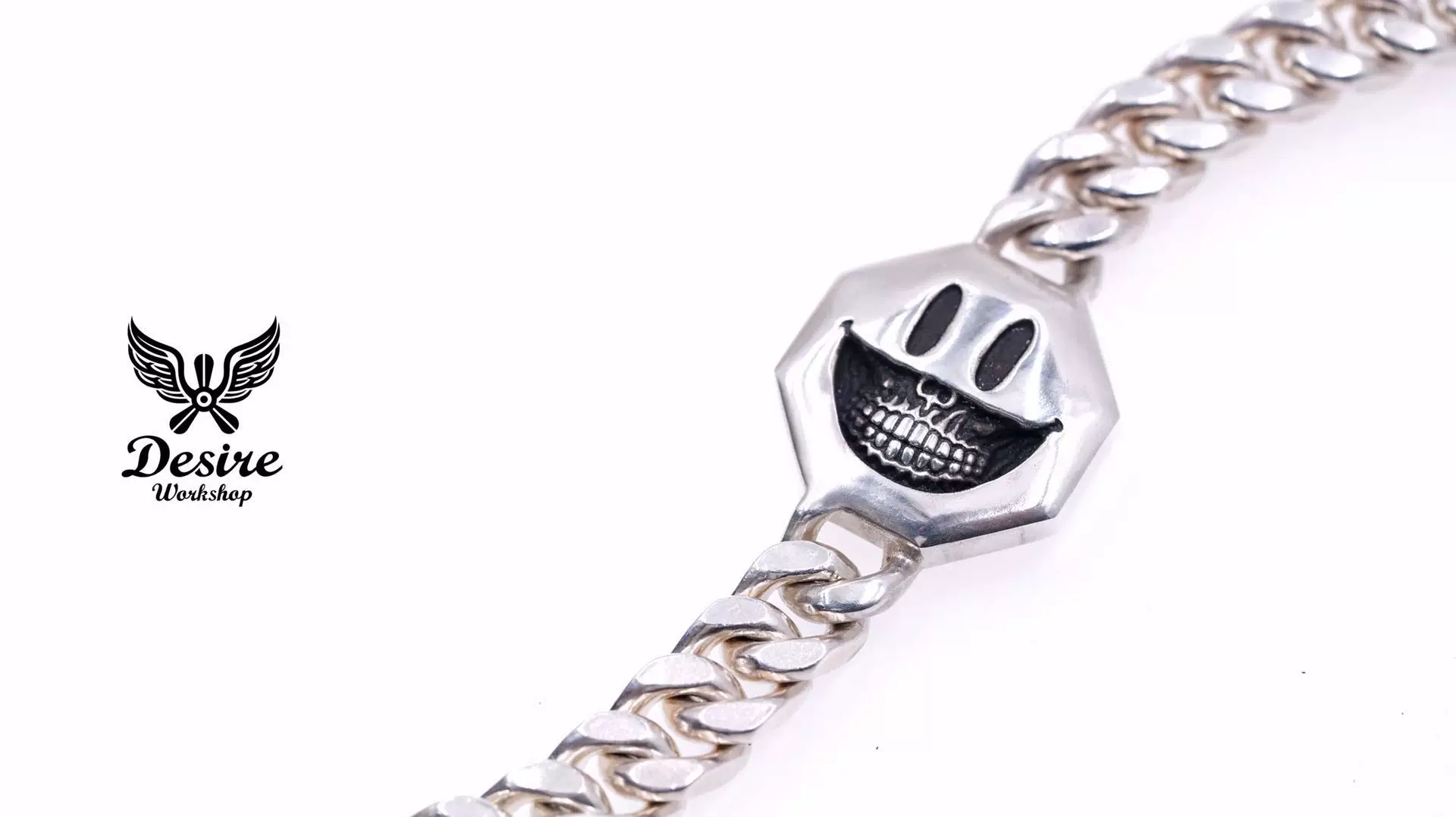 Raven Studio (silver jewelry) - Original Design Ron English Smiley Skull Bracelet Original - Image 6