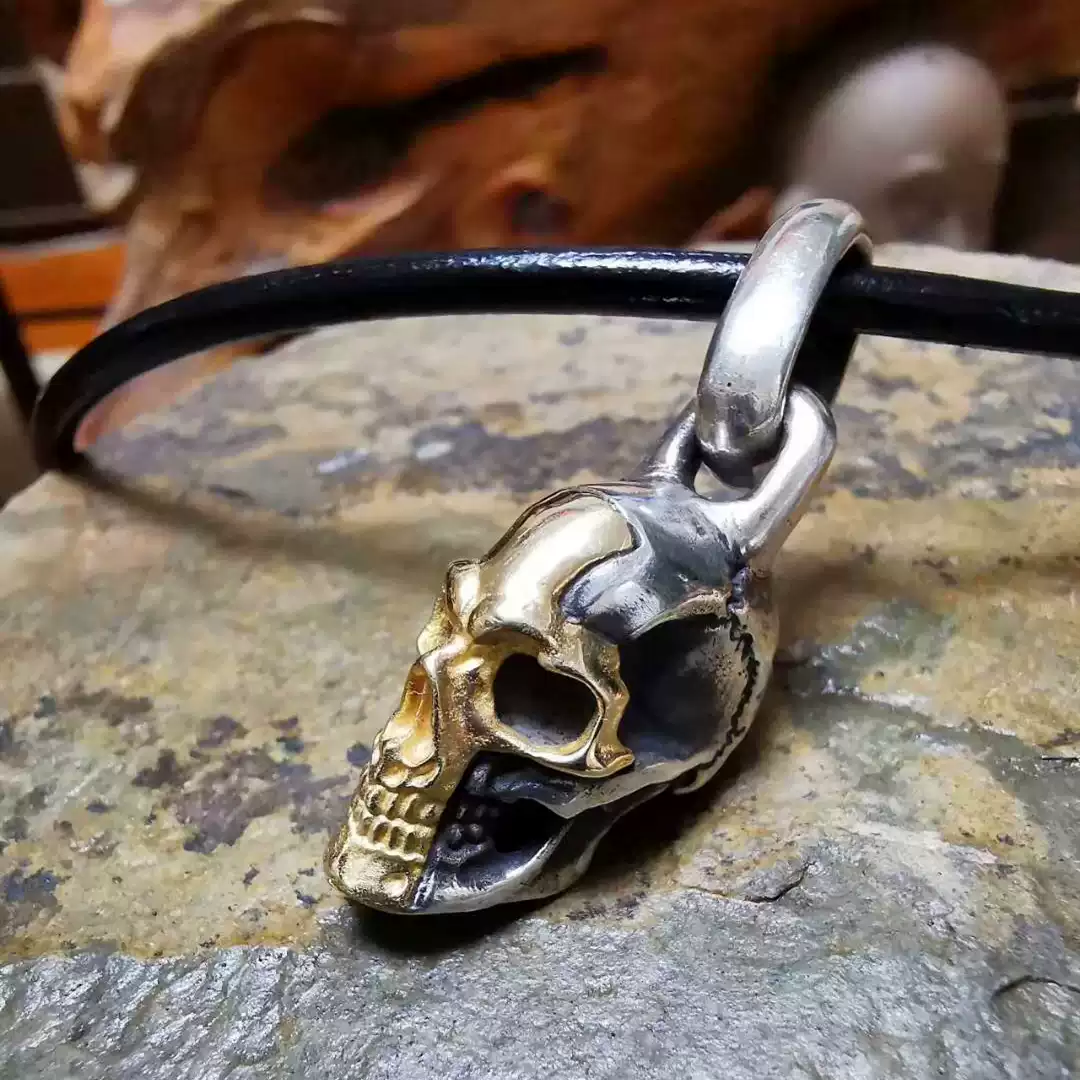 Raven Studio (silver jewelry) - Exclusive "Radiant Traveler" RS Skull Series Pendant Original - Image 7