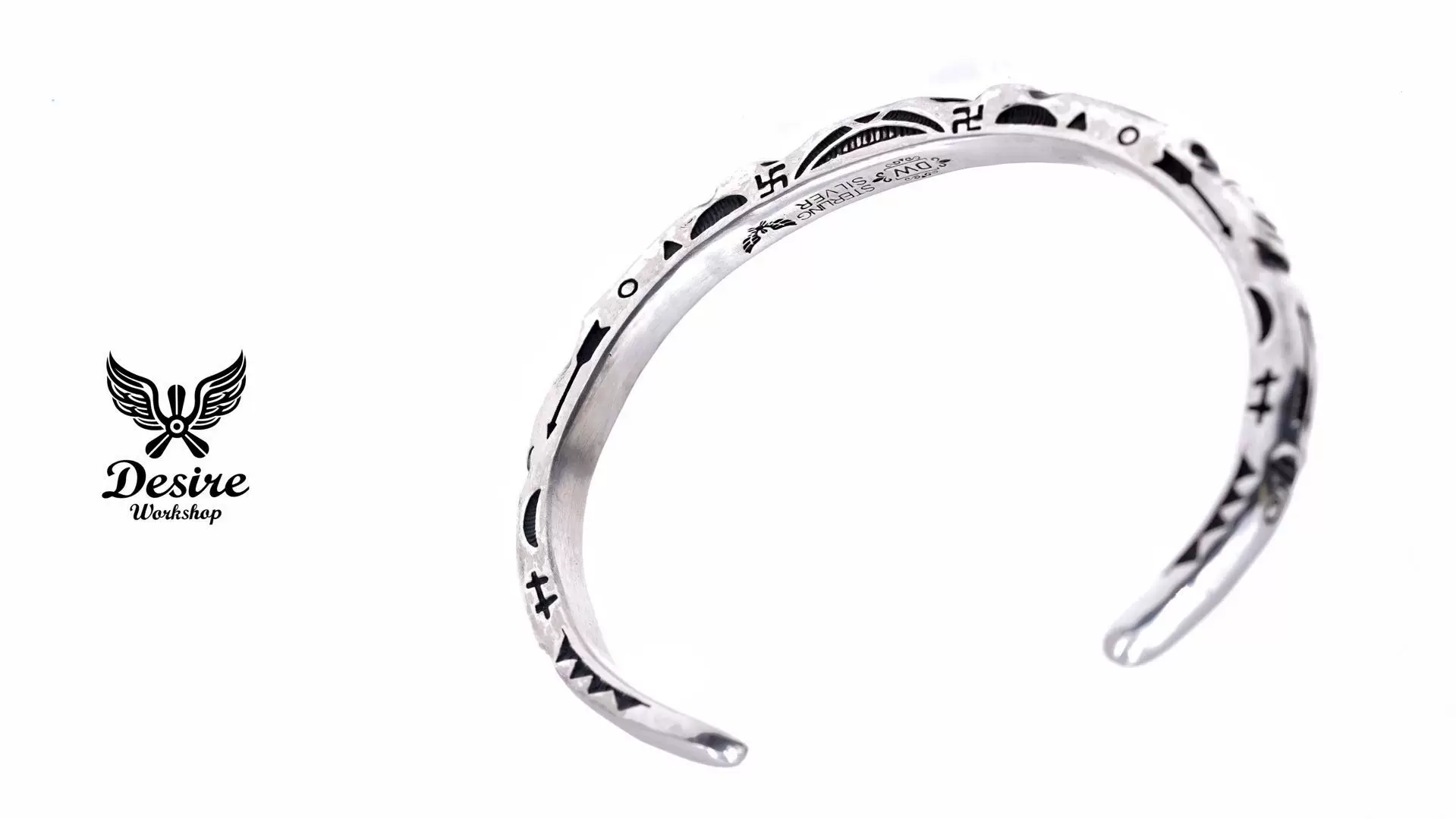 Raven Studio (silver jewelry) - Original Design Native American Style Imprint Bracelet Original - Image 5