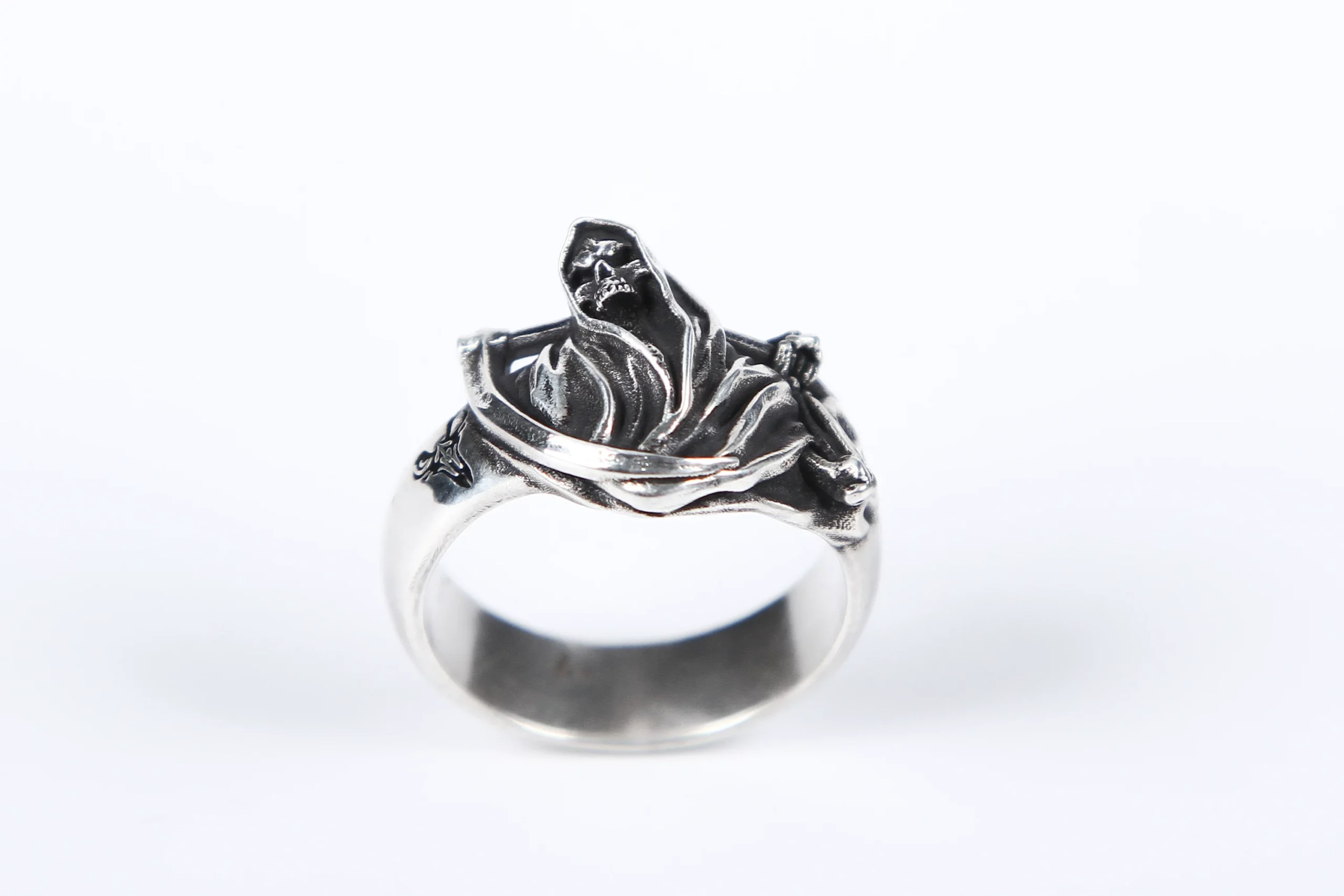Raven Studio (silver jewelry) - Exclusive Dark Style Harvest Gothic Reaper Handmade Pinky Ring Original - Image 13