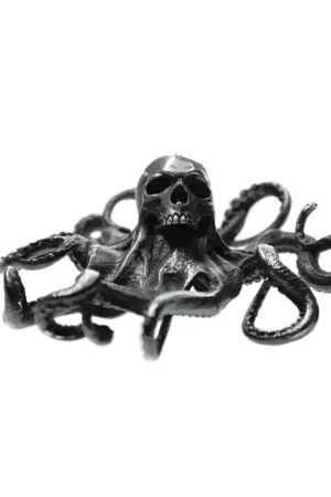 Raven Studio (silver jewelry) - Original Dark Skull Octopus Pendant Original