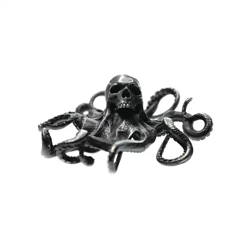 Raven Studio (silver jewelry) - Original Dark Skull Octopus Pendant Original