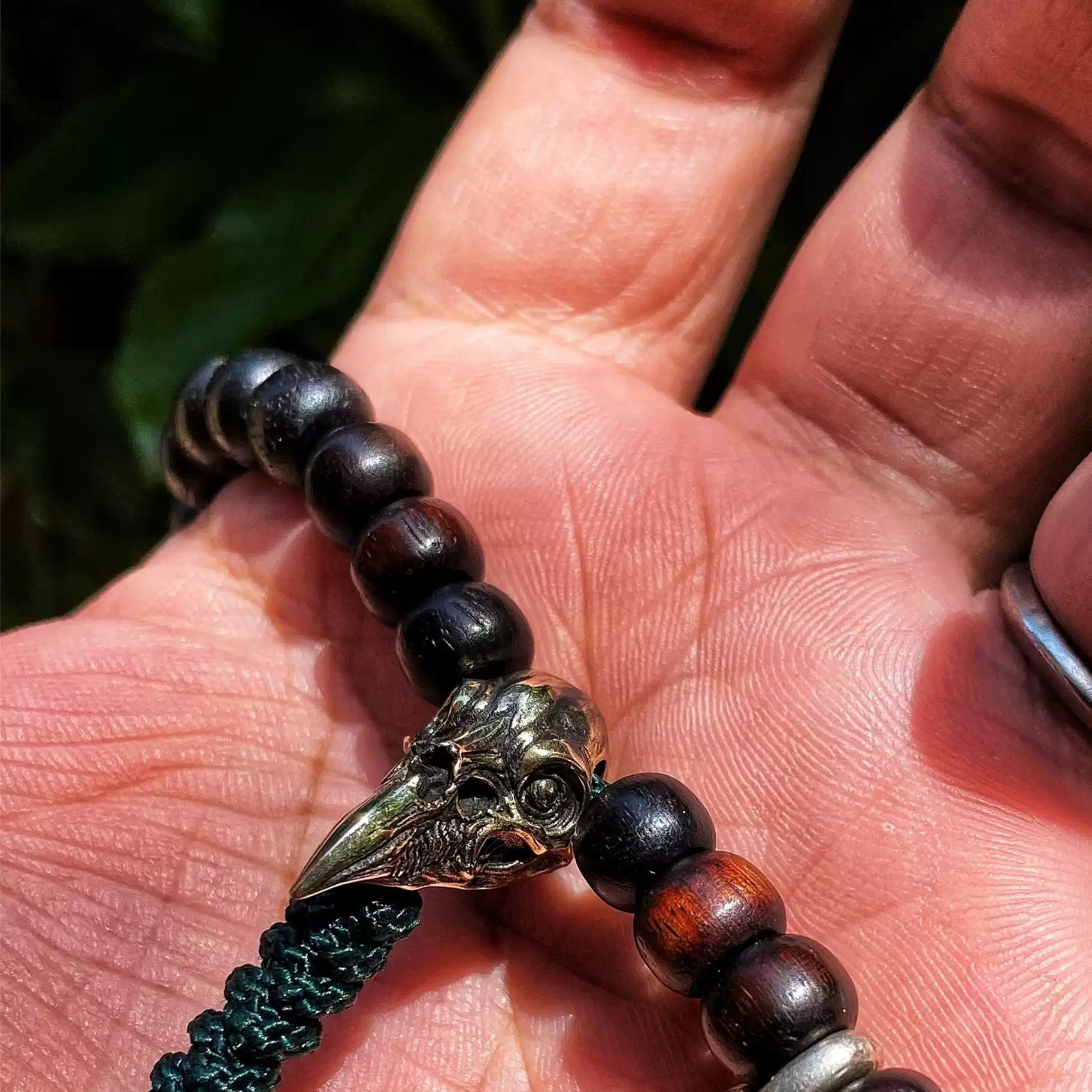 Raven Studio (silver jewelry) - Crow Skull Prayer Bead Bracelet Pendant Original - Image 3
