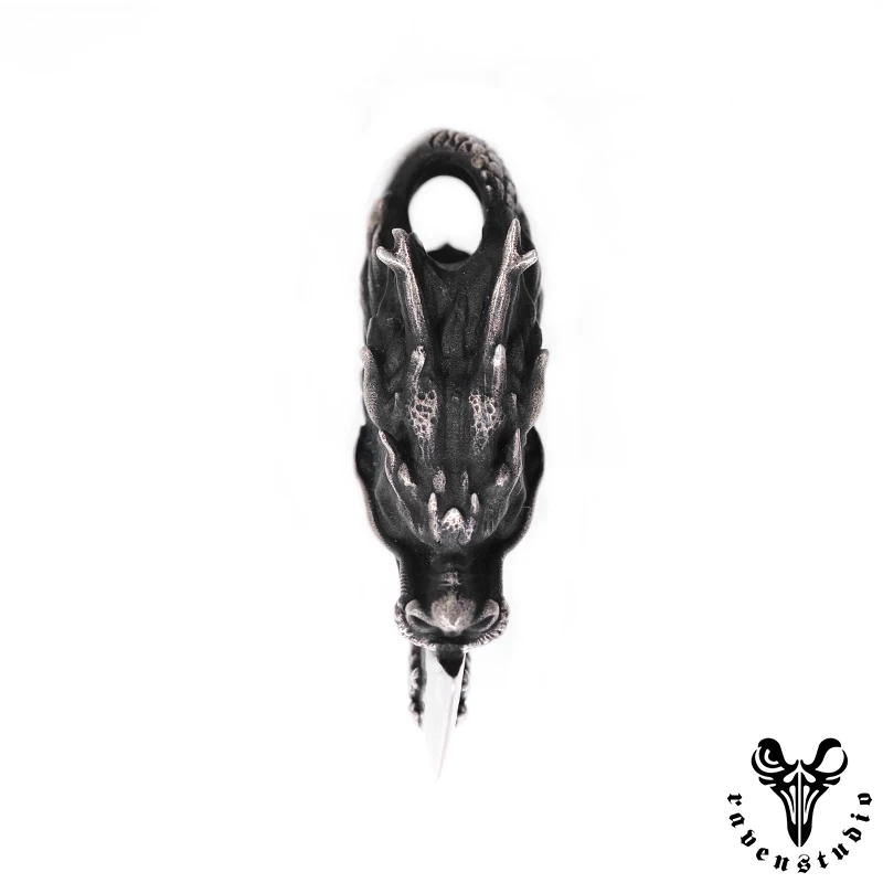 Raven Studio (silver jewelry) - Original Exclusive Design Chinese Style "Dragon Soul" Dragon Axe Pendant Original - Image 12