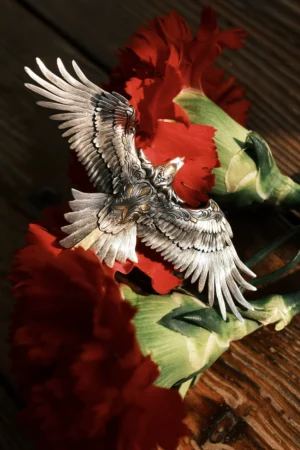 Alternative view of Raven Studio – Exclusive Eagle Pendant  925 Sterling Silver Handcrafted Necklace | Lindsay-Style Engraving