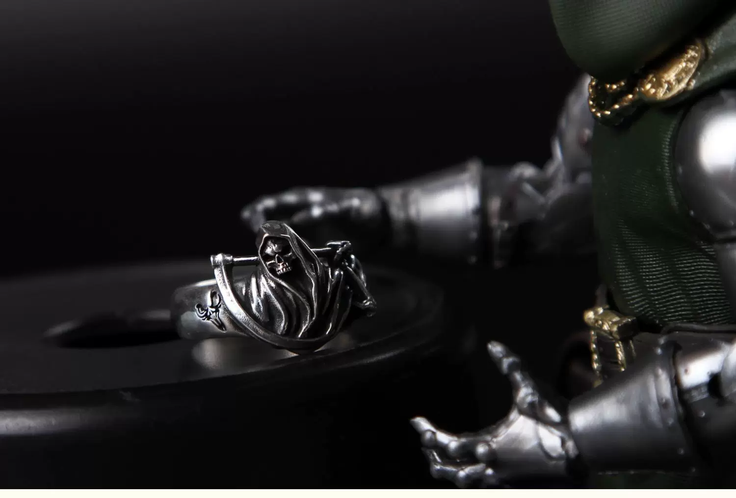 Raven Studio (silver jewelry) - Exclusive Dark Style Harvest Gothic Reaper Handmade Pinky Ring Original - Image 6