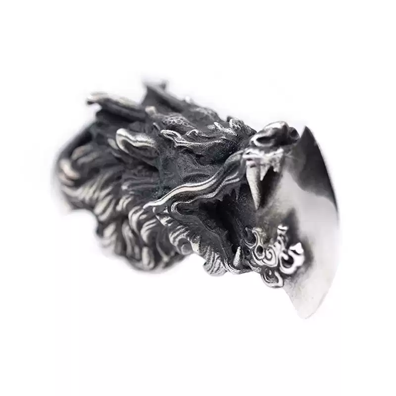 Raven Studio (silver jewelry) - Original Exclusive Design Chinese Style "Dragon Soul" Dragon Axe Pendant Original - Image 6