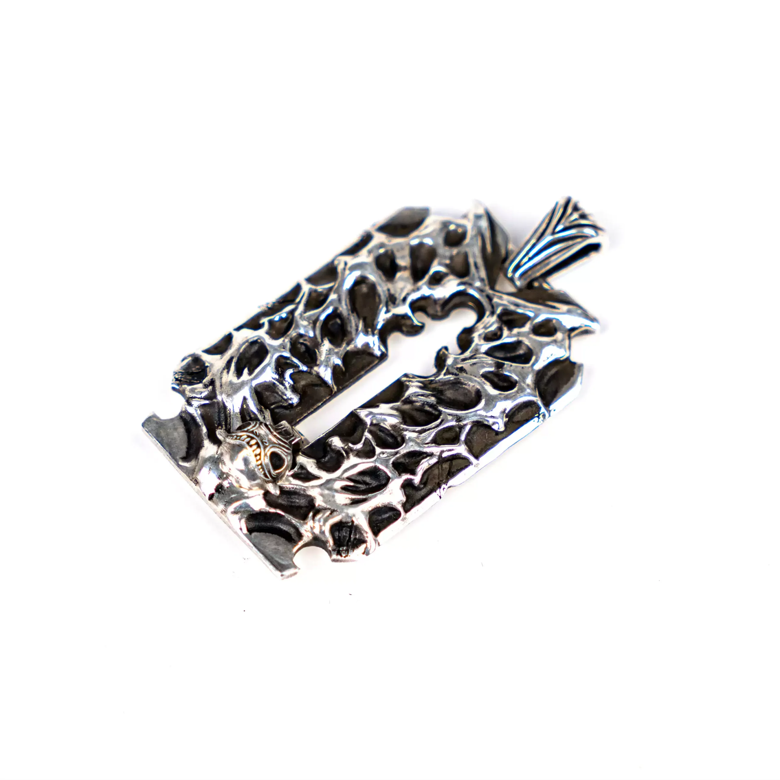 Raven Studio Silver Jewelry – Original “Bad Guys Alliance” Piranha Detachable Blade Pendant, Handmade Sterling Silver Punk Necklace - Image 6
