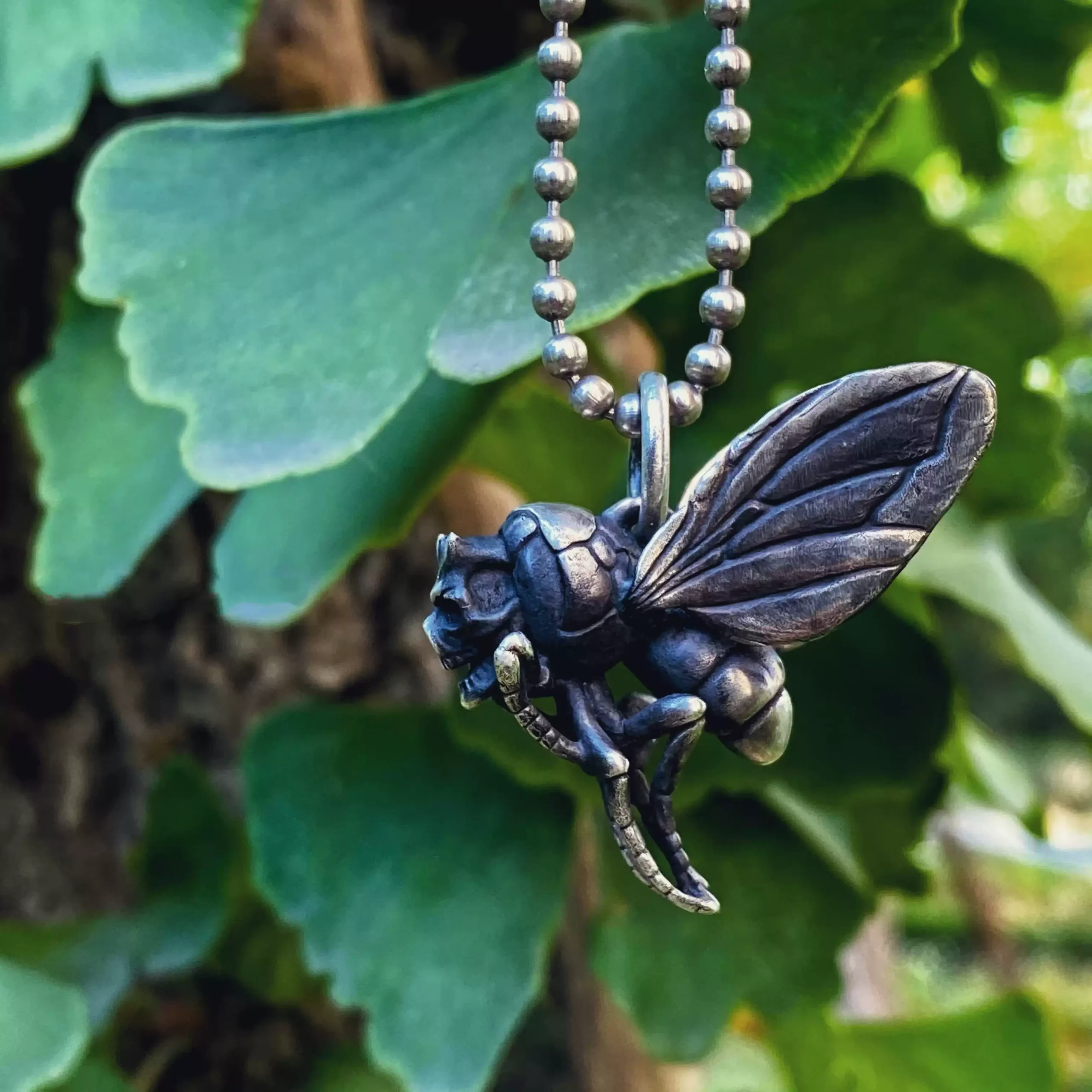 Raven Studio (silver jewelry) - Original Exclusive Design Bee "The Intruder" Pendant Original - Image 2