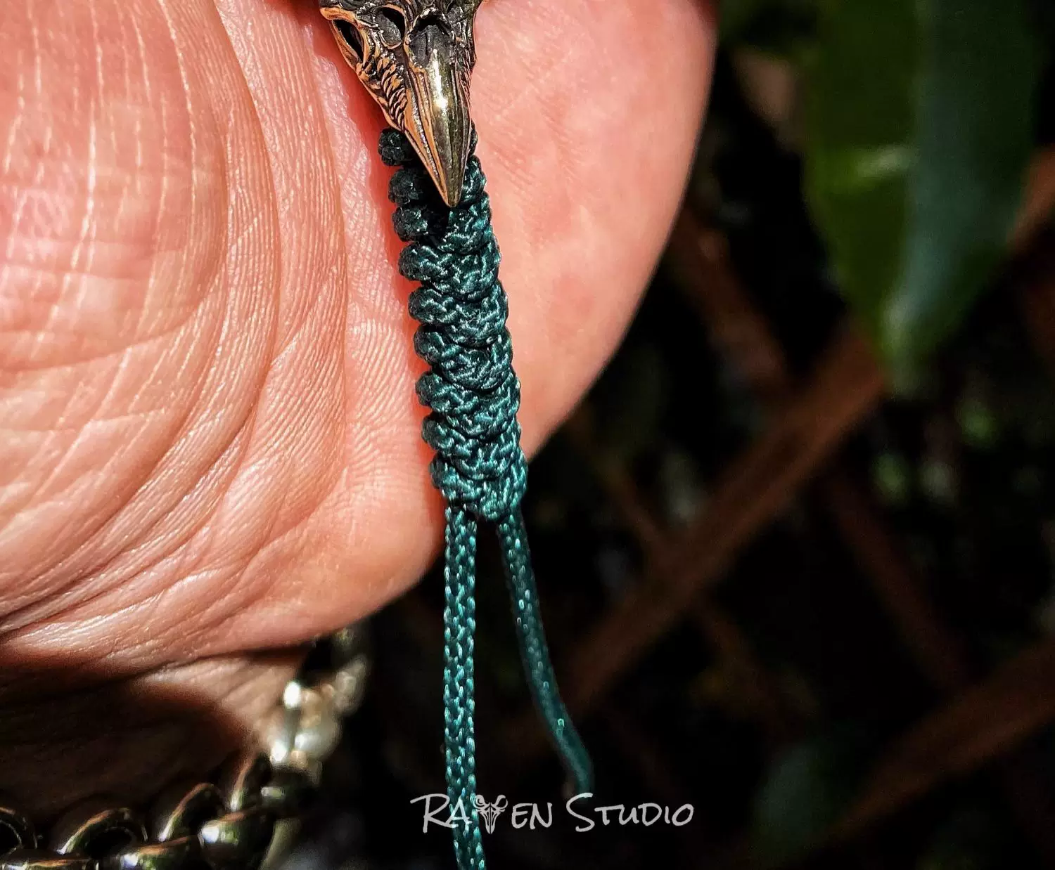 Raven Studio (silver jewelry) - Crow Skull Prayer Bead Bracelet Pendant Original - Image 4