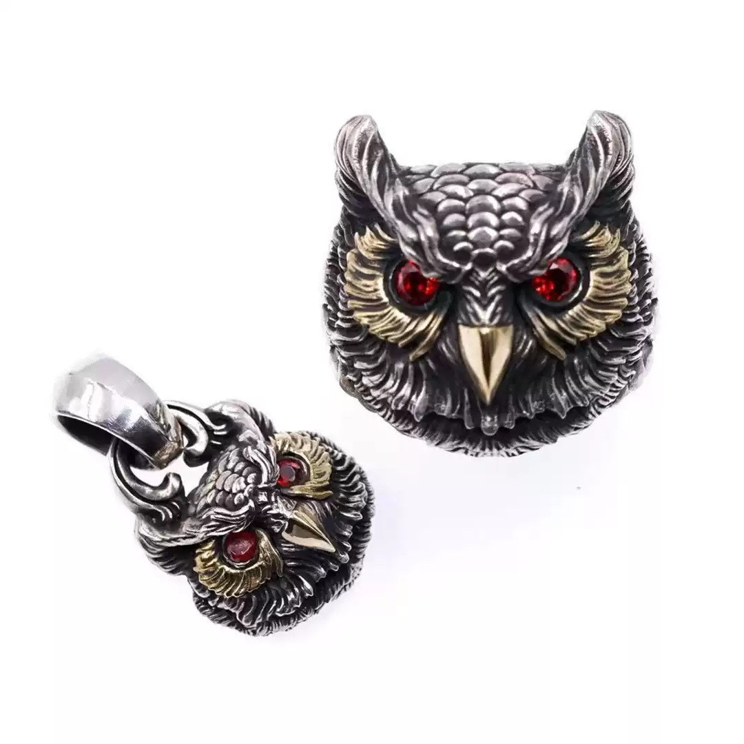 Raven Studio (silver jewelry) - Guardian Series Original Owl Ring Original - Image 9
