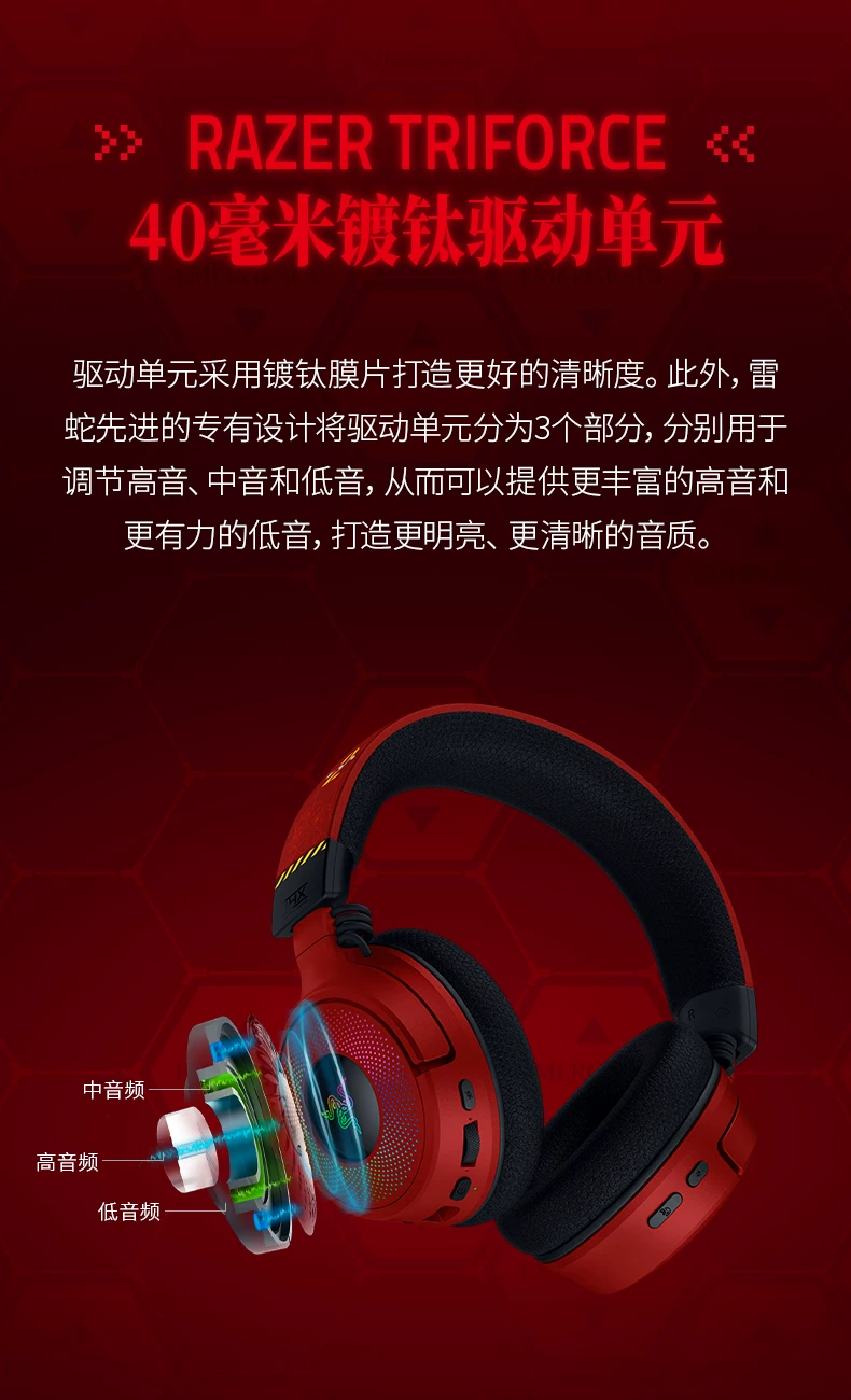 Razer × Neon Genesis Evangelion EVA Edition Tri-Mode Wireless Gaming Headset with RGB Lighting - Image 4