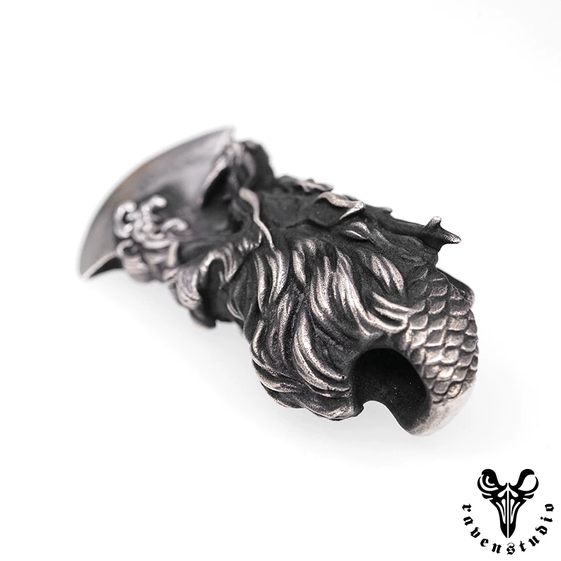 Raven Studio (silver jewelry) - Original Exclusive Design Chinese Style "Dragon Soul" Dragon Axe Pendant Original - Image 9