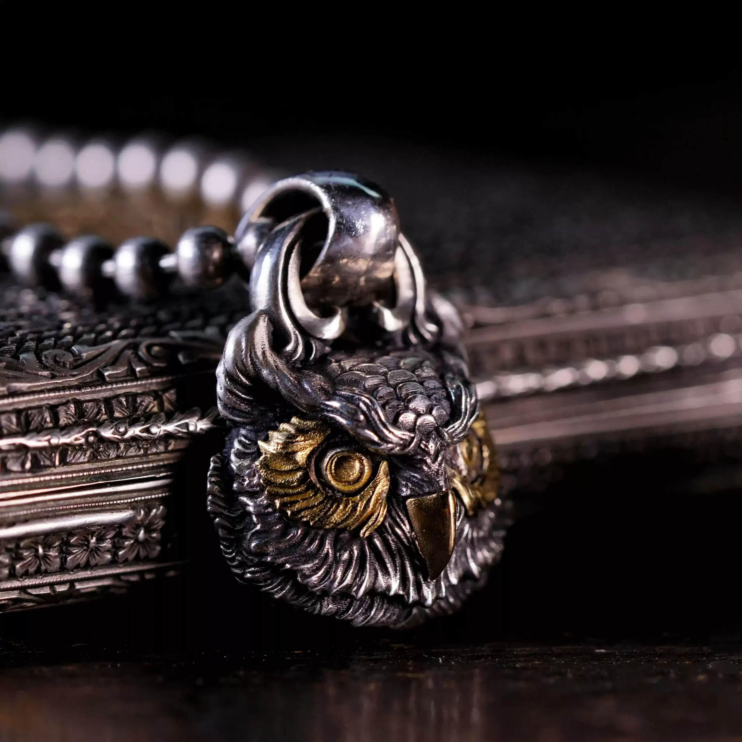 Raven Studio (silver jewelry) - Original Guardian Series Original Owl Pendant