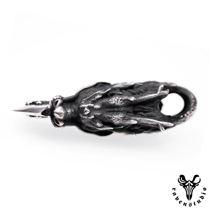 Raven Studio (silver jewelry) - Original Exclusive Design Chinese Style "Dragon Soul" Dragon Axe Pendant Original - Image 11