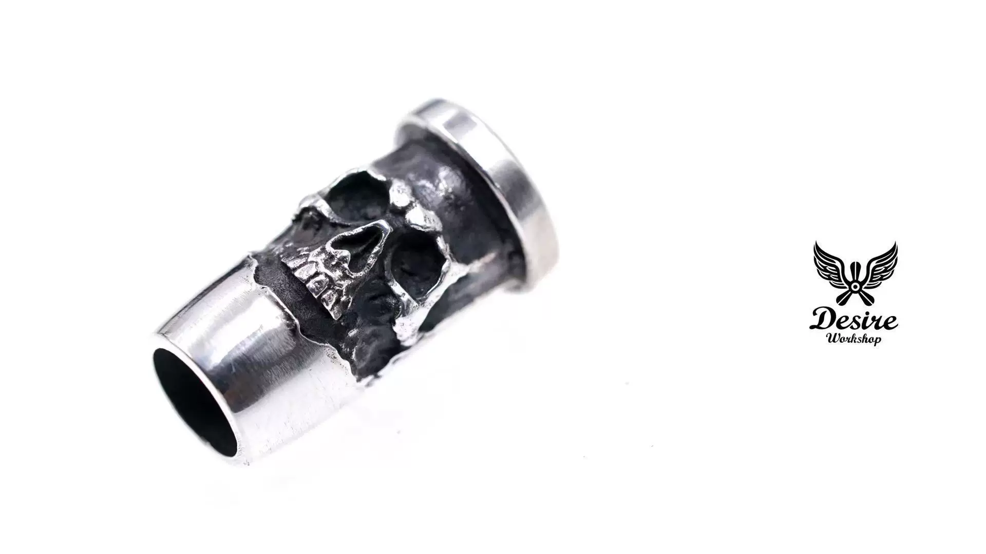 Raven Studio (silver jewelry) - Original Design Skull Bullet Pendant Original - Image 6