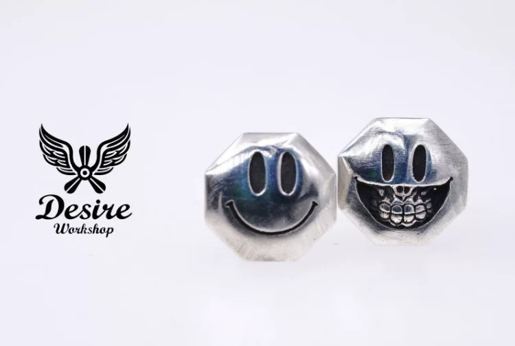 Raven Studio (silver jewelry) - Original Exclusive Design Smiley Skull Earrings Original - Image 6