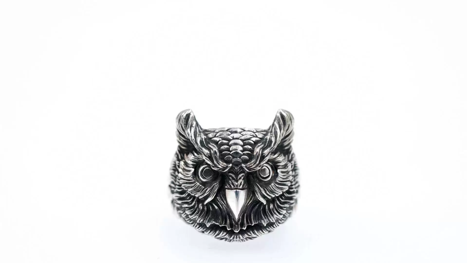 Raven Studio (silver jewelry) - Guardian Series Original Owl Ring Original - Image 7