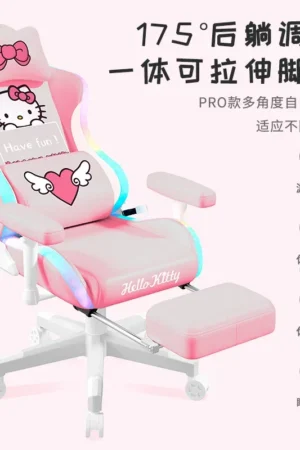 Alternative view of Hello Kitty Ergonomic Gaming Chair – Sanrio Characters – Genuine Yu Gui Gou Product