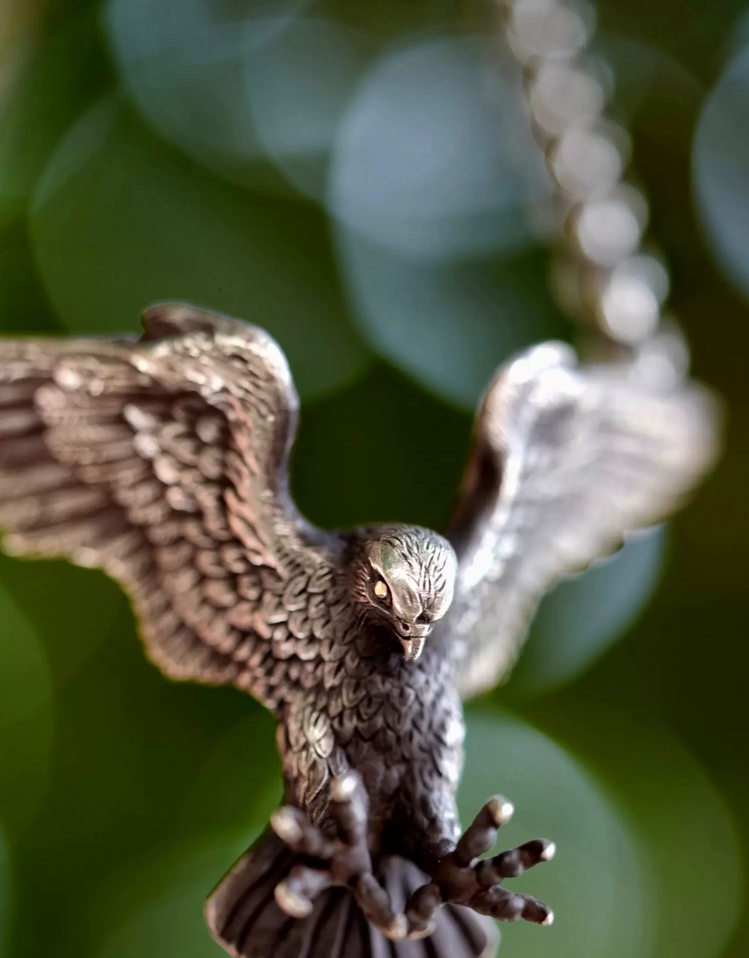Raven Studio (Silver Jewelry) – Original Exclusive Falcon Head Pendant Necklace Handcrafted Sterling Silver Jewelry | Original Design - Image 4