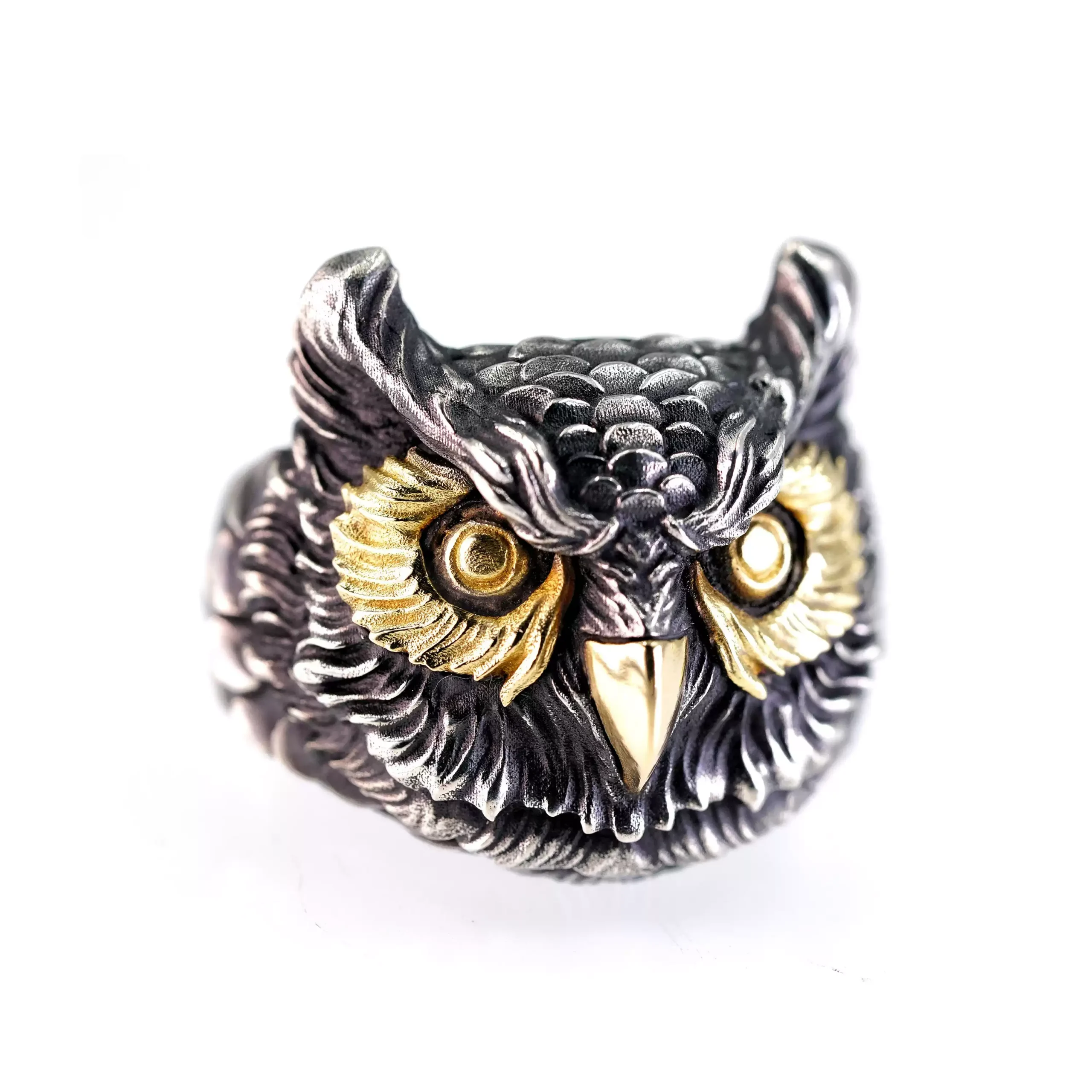 Raven Studio (silver jewelry) - Guardian Series Original Owl Ring Original - Image 6