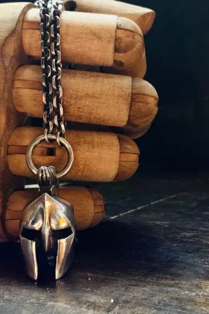Alternative view of Raven Studio (silver jewelry) - Exclusive Design Spartan Warrior Helmet Pendant Original