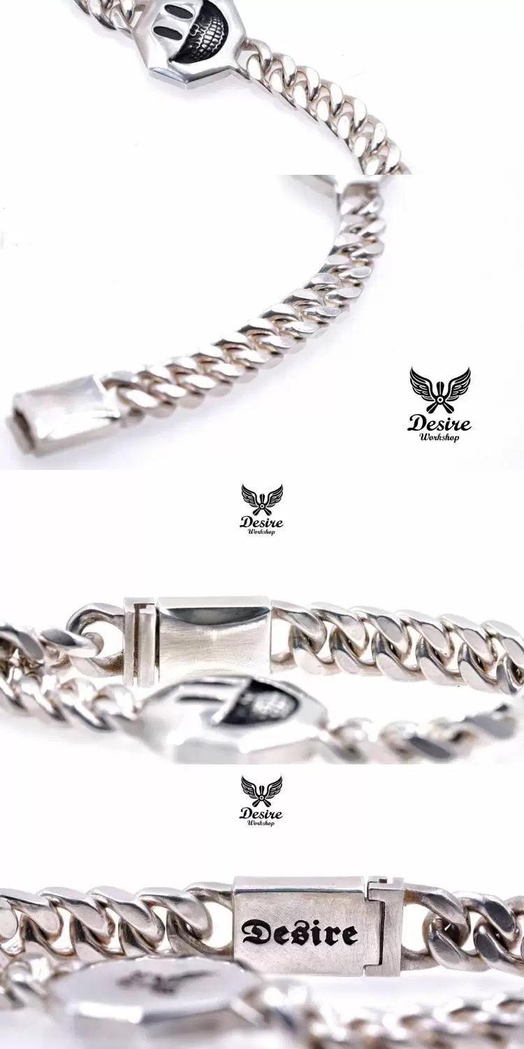 Raven Studio (silver jewelry) - Original Design Ron English Smiley Skull Bracelet Original - Image 8