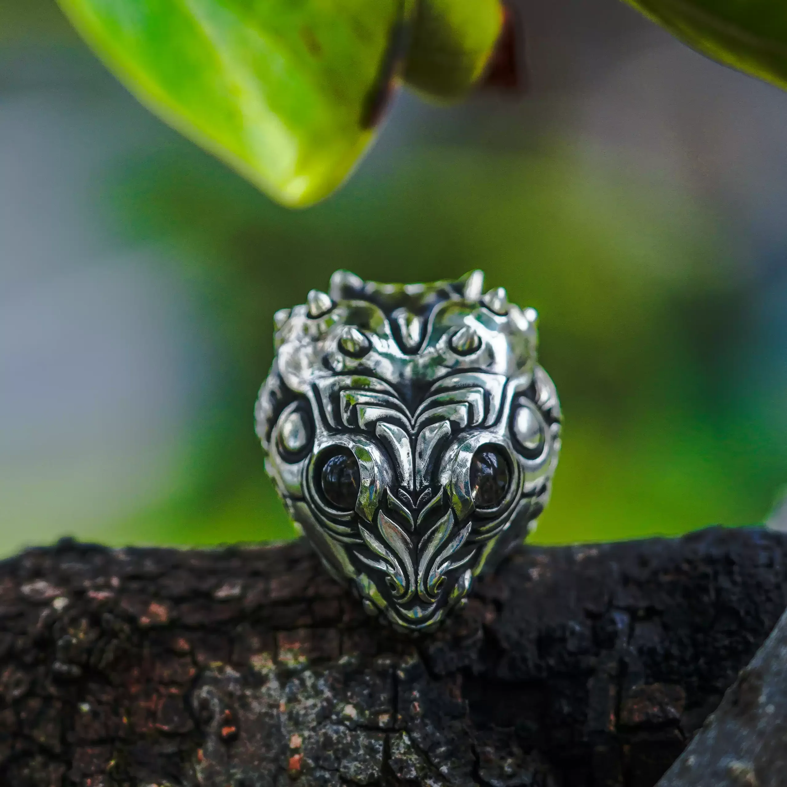 Raven Studio (silver jewelry) - Original Design "Forest Watcher" Toad Ring Original