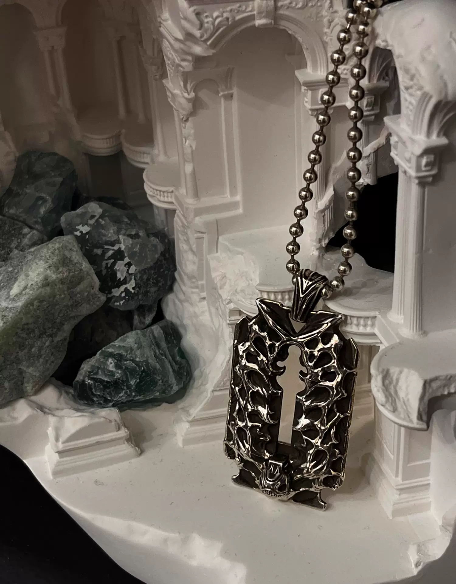 Raven Studio Silver Jewelry – Original “Bad Guys Alliance” Piranha Detachable Blade Pendant, Handmade Sterling Silver Punk Necklace