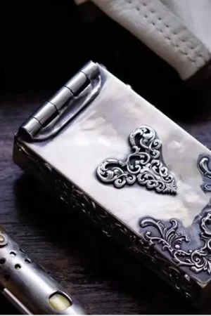 Raven Studio – Original Design Men's Relief Cigarette Case Sterling Silver Collectible Accessory