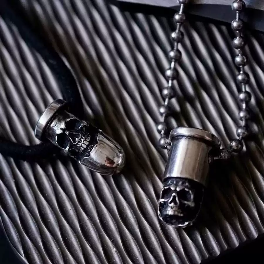 Raven Studio (silver jewelry) - Original Design Skull Bullet Pendant Original