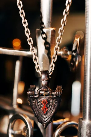 Alternative view of Raven Studio (Silver Jewelry) – “Berserk” Guts Helmet Pendant  925 Sterling Silver Handcrafted Pendant | Branded Warrior Edition