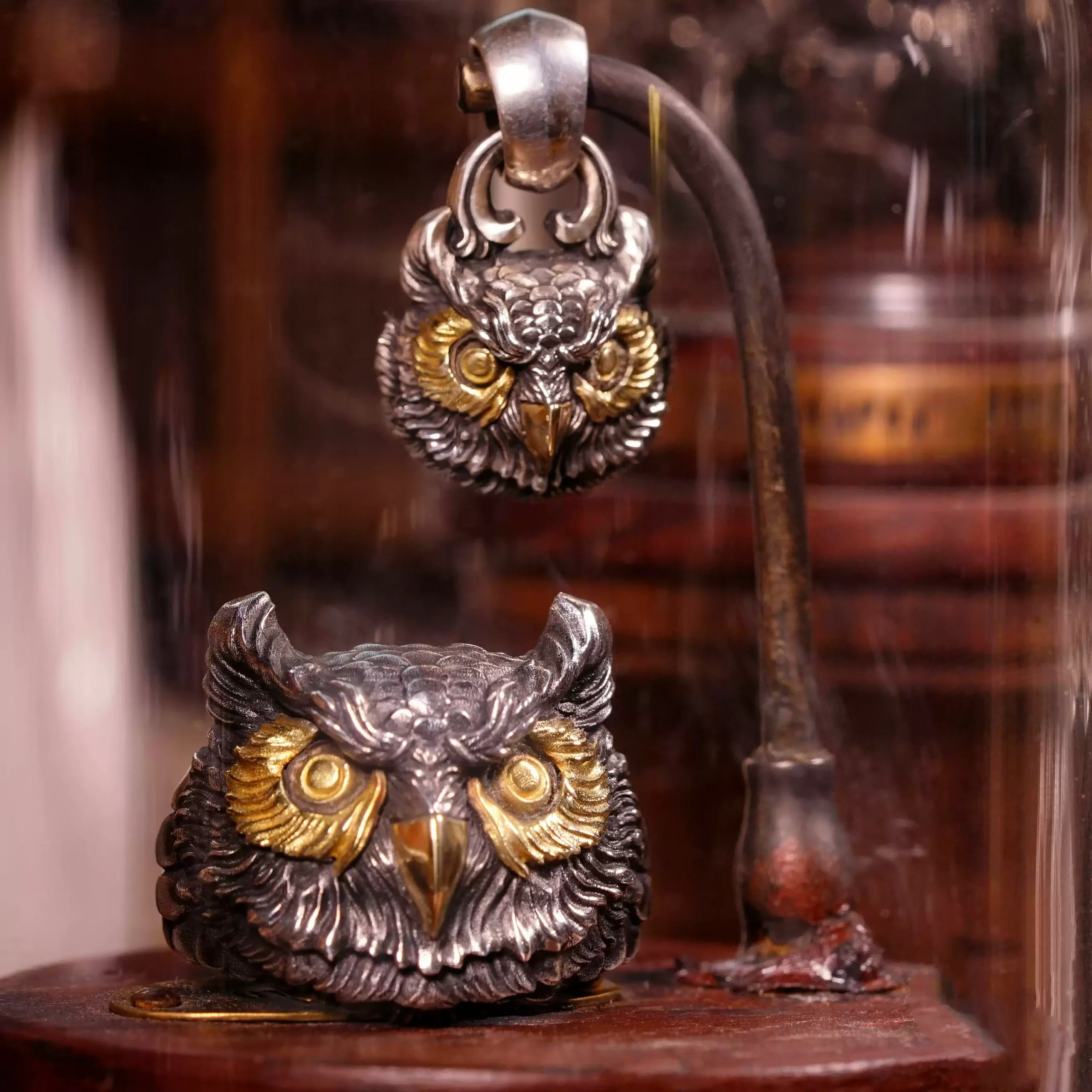 Raven Studio (silver jewelry) - Guardian Series Original Owl Ring Original