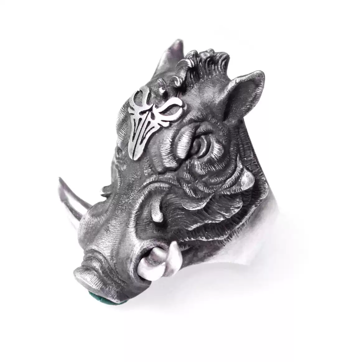 Raven Studio (silver jewelry) - Original Wild Boar Rider Men's Ring Original - Image 5