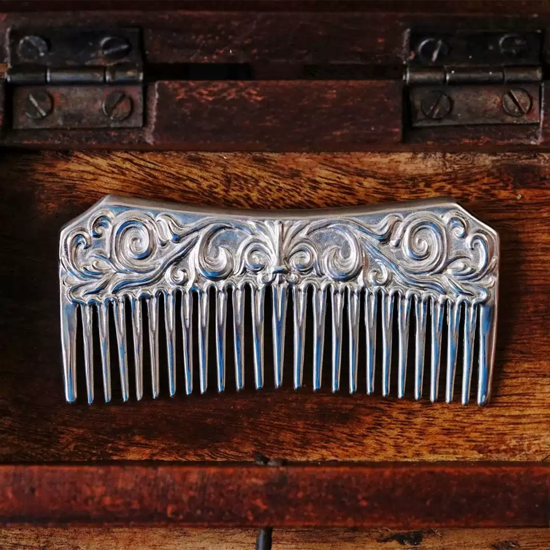 Raven Studio (silver jewelry) - Exclusive Design Skull Arabesque Comb Original