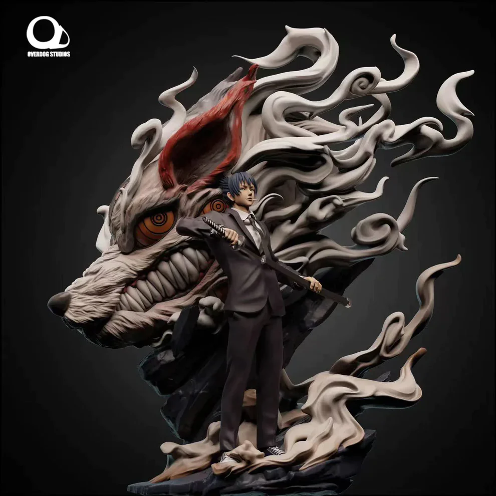 Chainsaw Man – Aki Hayakawa & Fox Devil LED 1/6 Scale Statue – Overdog Studio