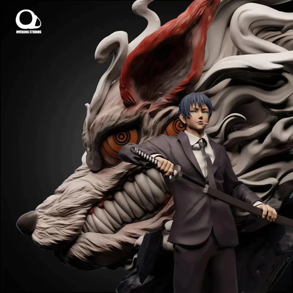 Chainsaw Man – Aki Hayakawa & Fox Devil LED 1/6 Scale Statue – Overdog Studio - Image 5