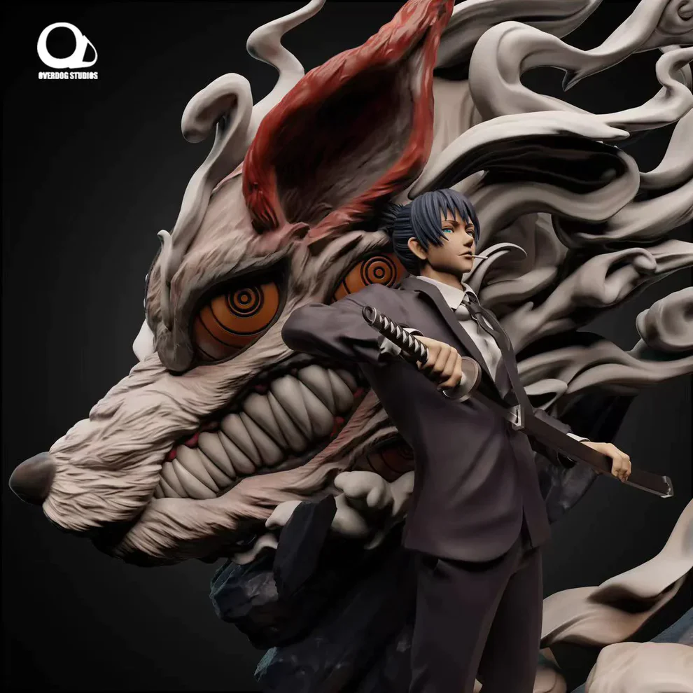 Chainsaw Man – Aki Hayakawa & Fox Devil LED 1/6 Scale Statue – Overdog Studio - Image 6
