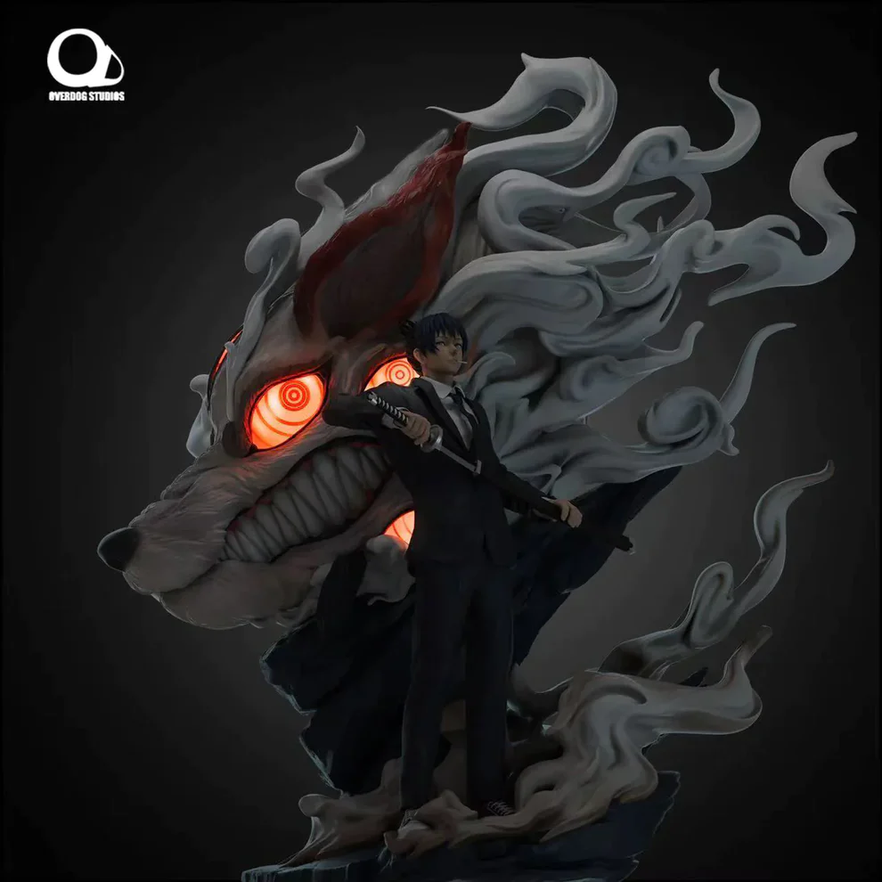 Chainsaw Man – Aki Hayakawa & Fox Devil LED 1/6 Scale Statue – Overdog Studio - Image 3