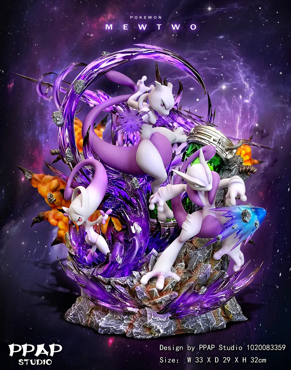 Pokémon – Mewtwo Evolution Trio Statue (Mewtwo / Mega Mewtwo X / Mega Mewtwo Y) – PPAP Studio Limited Edition GK Collectible
