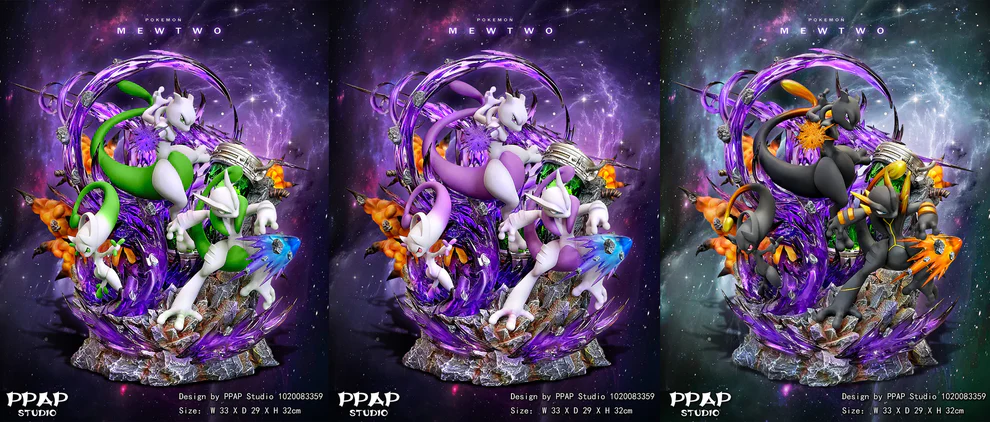 Pokémon – Mewtwo Evolution Trio Statue (Mewtwo / Mega Mewtwo X / Mega Mewtwo Y) – PPAP Studio Limited Edition GK Collectible - Image 6