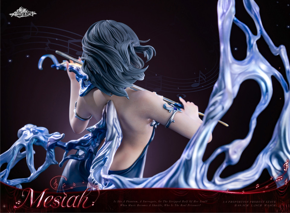 PiJi Studio × AmerFort Stellawheel Messiah 1/4 Scale Fantasy Violin Goddess  Statue with LED Light Base | Premium Original Art Collectible