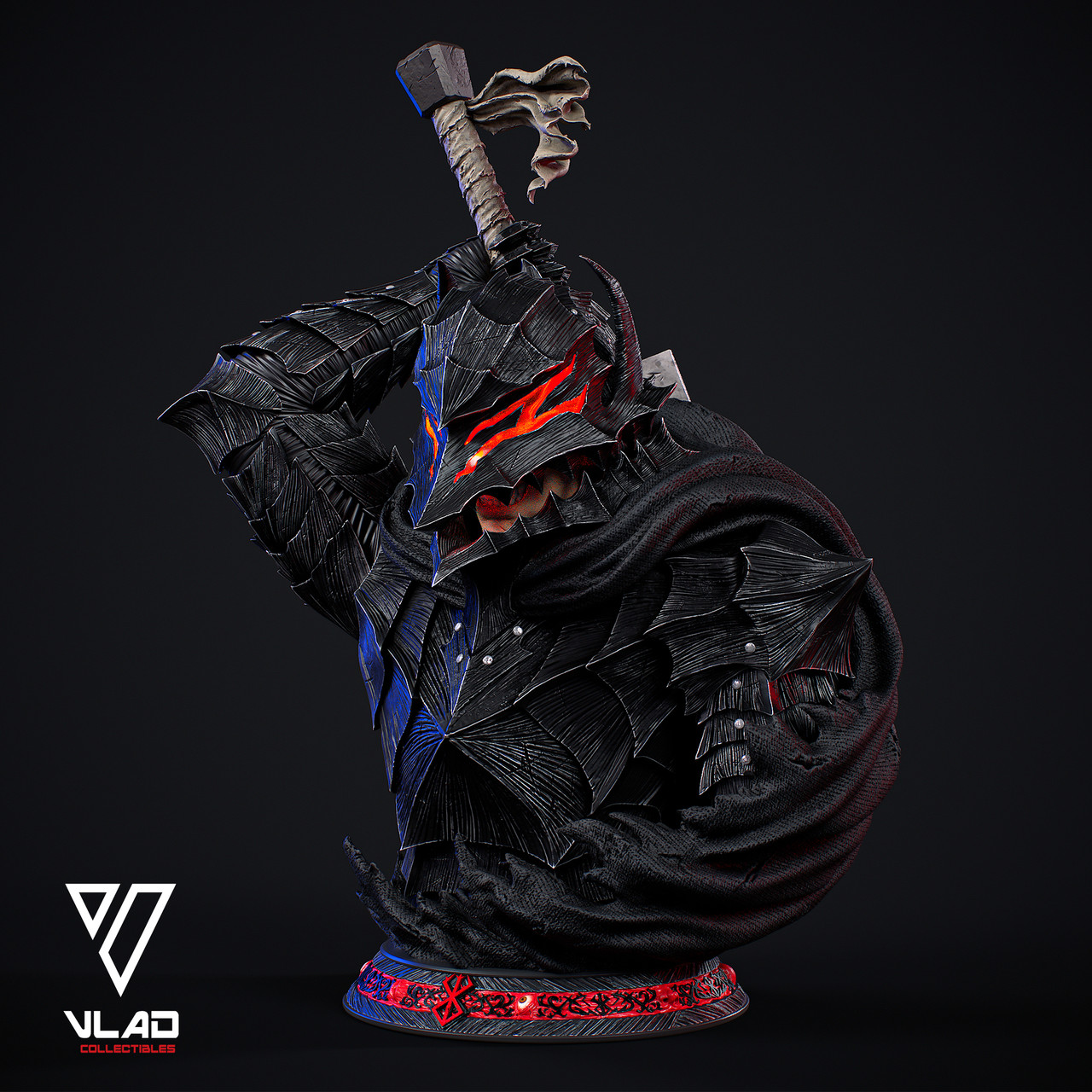 Berserk – Guts Berserker Armor 1/1 Scale Bust Version B (Helmet Edition) – Vlad Studio Life-Size Premium Statue - Image 2